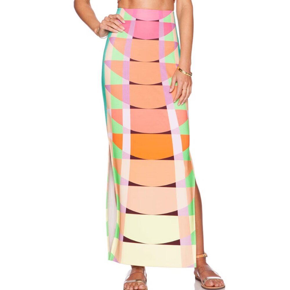 MARA HOFFMAN's BEAMS YELLOW COLUMN MAXI SKIRT